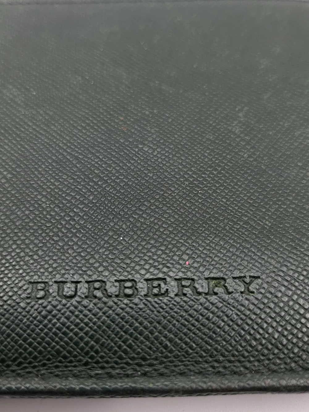 BURBERRY Bifold Wallet Nova Check Dark Green Taiga Leather...Authentic...